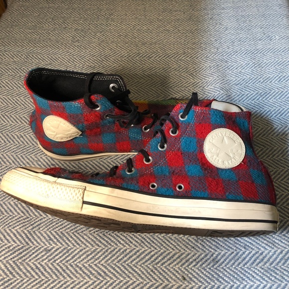 ONE OF A KIND - Custom Woolrich Plaid Converse CTAS Men’s 12 / Women’s 14 - Picture 5 of 8